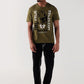 TRUE RELIGION Men Green Printed Round Neck Regular Fit T Shirt