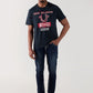 TRUE RELIGION Men Navy Blue Printed Round Neck Regular Fit T Shirt