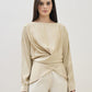 ICONIC Women Beige Kimono Sleeve Top