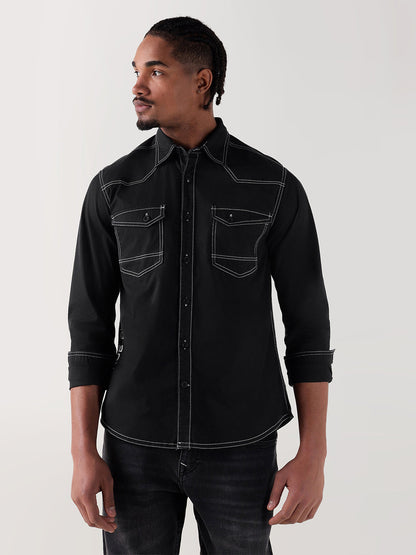 TRUE RELIGION Men Black Regular Fit Shirt