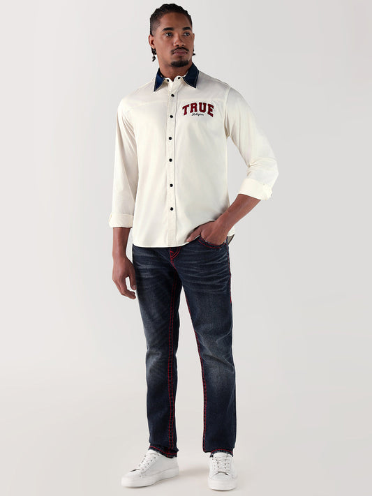 TRUE RELIGION Men Beige Regular Fit Shirt