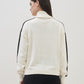 DKNY Women Cream Turtle Neck Jacquard Logo Sweater