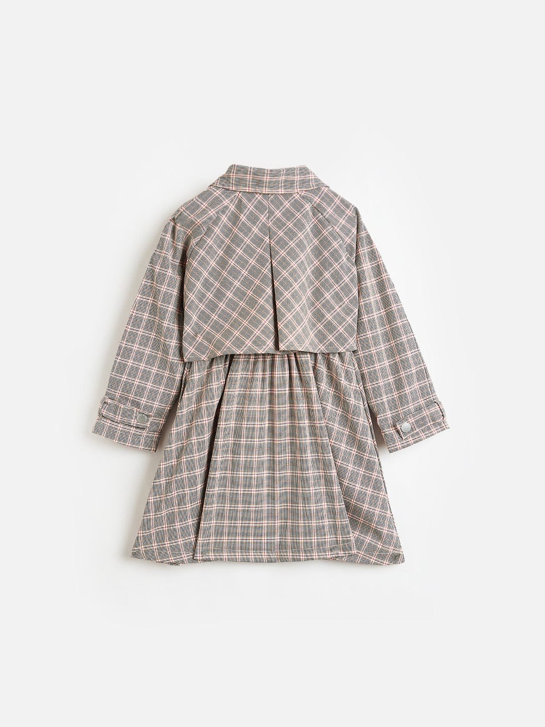 ELLE Girls Multicolour Checks Regular Fit Midi Dress