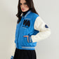 ELLE Women Blue Embroidered Band Collar Jacket
