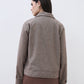 ELLE Women Brown Textured High Neck Oversize Bomber Jacket