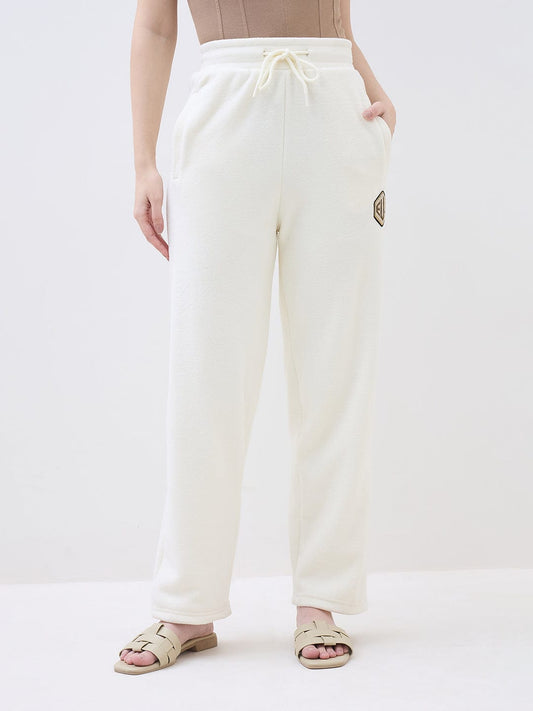 ELLE Women Off White Regular Fit Sweatpant