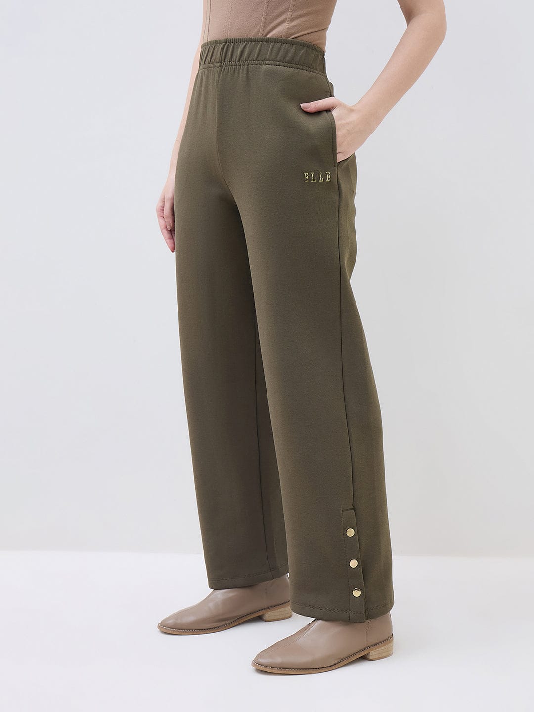 ELLE Women Green Regular Fit Sweatpant