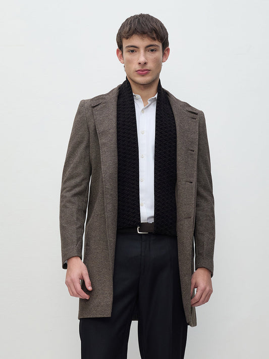 ICONIC Men Brown Regular Fit Overcoat