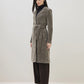ICONIC Women Taupe Textured Notch Lapel Regular Fit Overcoat