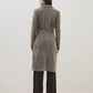 ICONIC Women Taupe Textured Notch Lapel Regular Fit Overcoat