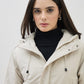 ICONIC Women Grey High Neck Regular Fit Hooded Jacket