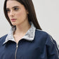 ICONIC Women Teal Blue Polo Collar Regular Fit Jacket