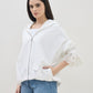 ICONIC Women White Hooded Regular Fit Jacket