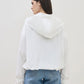 ICONIC Women White Hooded Regular Fit Jacket