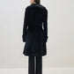 ICONIC Women Black Notch Lapel Detachable Fur Overcoat