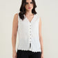 ELLE Women White Textured Relaxed Fit Top