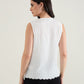 ELLE Women White Textured Relaxed Fit Top