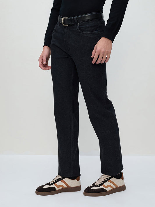 ICONIC Men Black Regular Fit Jeans