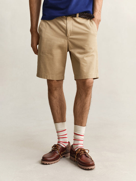 GANT Men Khaki Regular Fit Classic Chinos Short