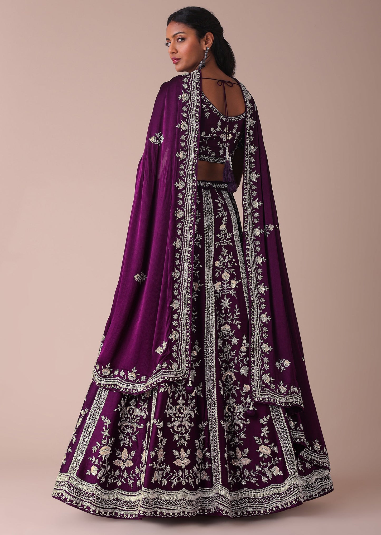 Mulberry Purple Lehenga With Handwork Embroidery