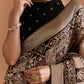 Black Khadhi Georgette Saree With Floral And Geometric Zari Work