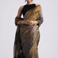 Black Coloblock Linen Tissue Woven Saree