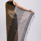 Black Coloblock Linen Tissue Woven Saree