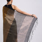 Black Coloblock Linen Tissue Woven Saree