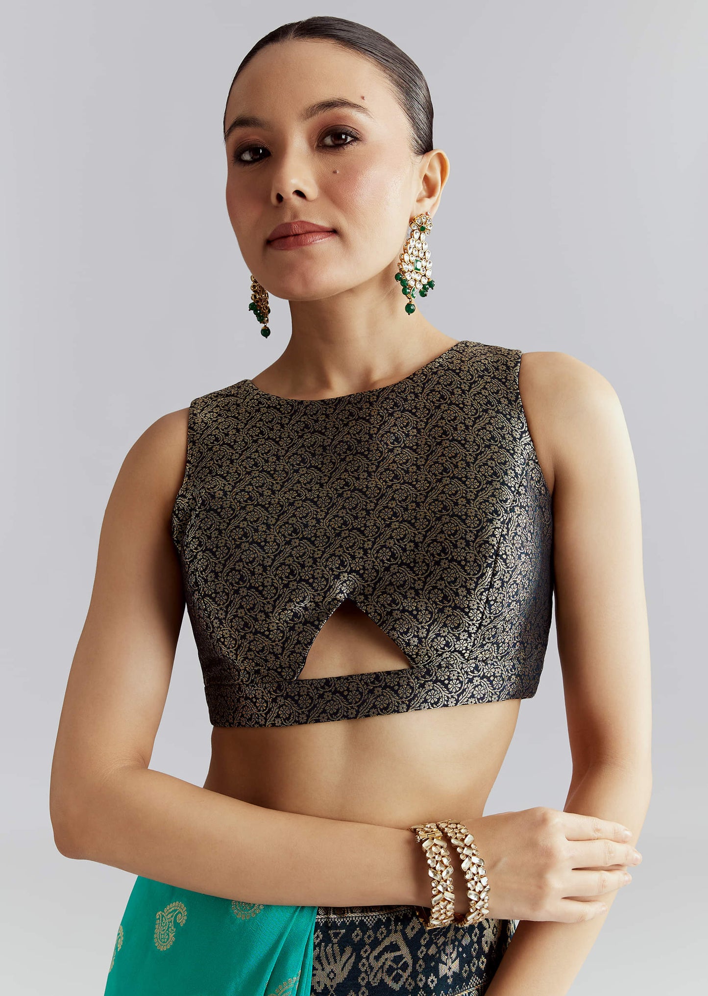 Blue Banarasi Silk Woven Saree With Zari Paisley Motifs