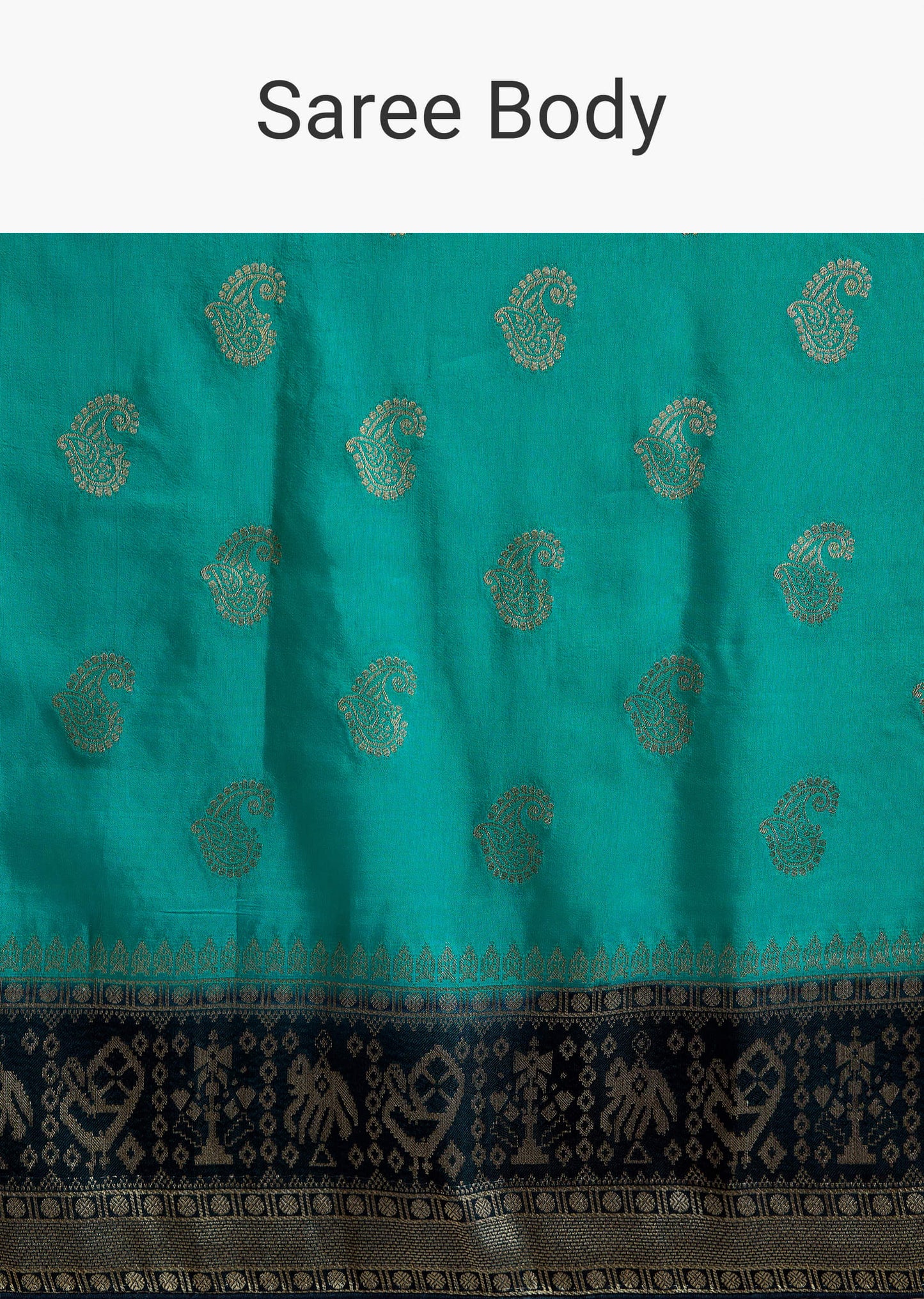 Blue Banarasi Silk Woven Saree With Zari Paisley Motifs