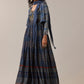 Blue Hand Dyed Ajrakh Jacket and Gown Set