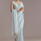 Blue Tissue Saree With Jaal And Stone Embroidery