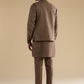Brown Embellished Silk Kurta Jacket Set