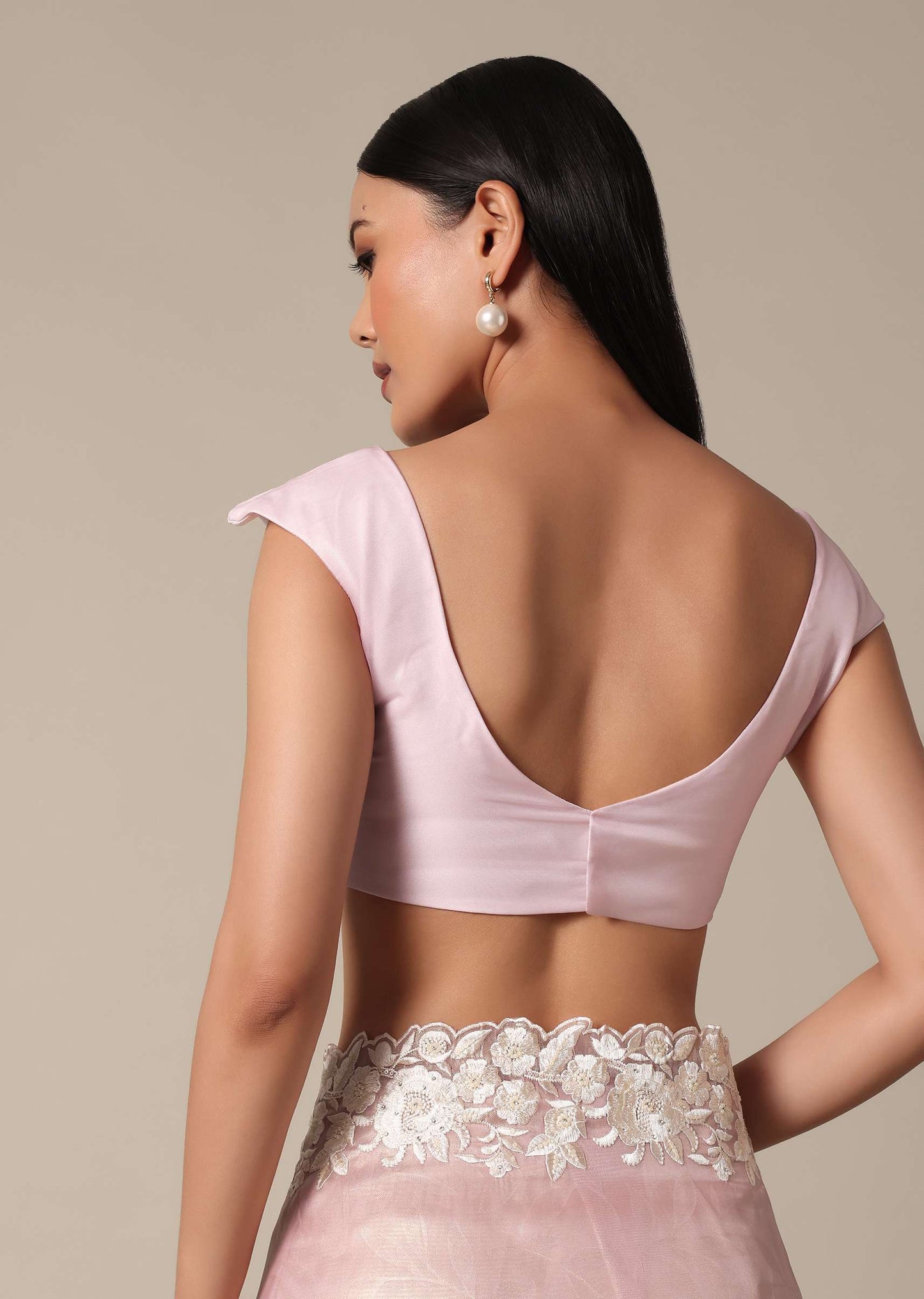 Chic Pink Saree With Resham Thread Work Border