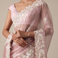 Chic Pink Saree With Resham Thread Work Border