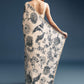 Cream Crepe Saree With Black Floral Print And Embroidery