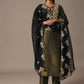 Green Embroidered Kurta Pant Set With Dupatta