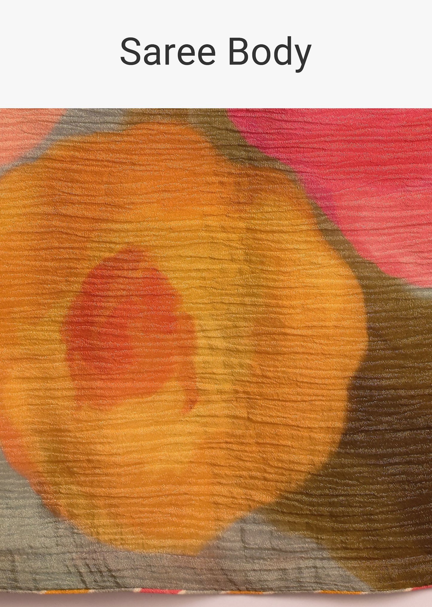 Orange Abstract Printed Crush Ready To Wear Saree