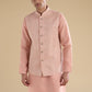 Peach Embroidered Silk Kurta Jacket Set