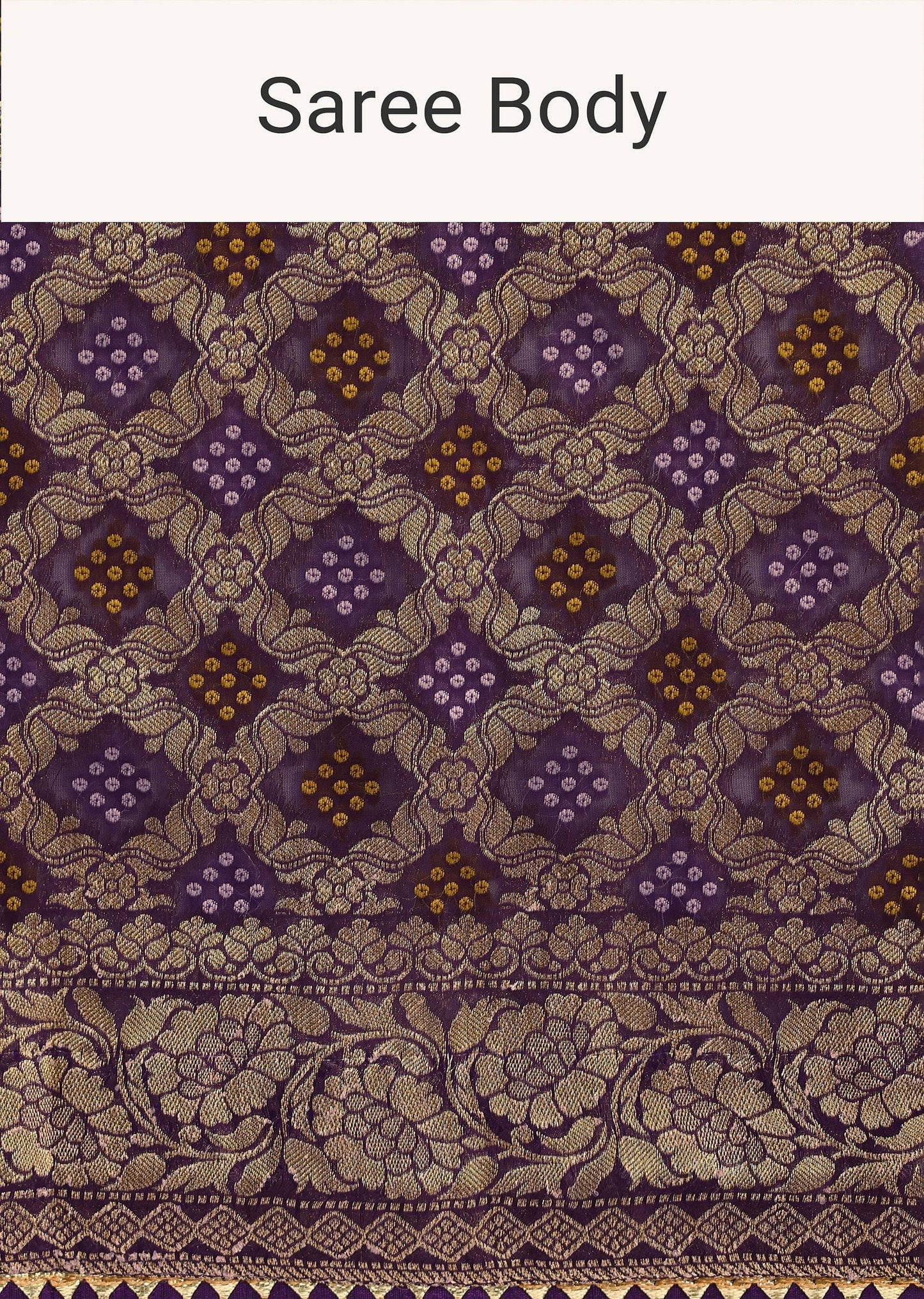 Purple Bandhani Tie Dye Ready To Wear Saree With Zari Jaal And Stitched Blouse