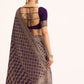 Purple Bandhani Tie Dye Ready To Wear Saree With Zari Jaal And Stitched Blouse