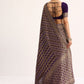 Purple Bandhani Tie Dye Ready To Wear Saree With Zari Jaal And Stitched Blouse