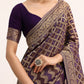 Purple Bandhani Tie Dye Ready To Wear Saree With Zari Jaal And Stitched Blouse