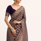 Purple Bandhani Tie Dye Ready To Wear Saree With Zari Jaal And Stitched Blouse