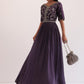 Purple Zari Embroidered Anarkali