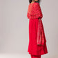 Red Resham Work Silk Anarkali Set