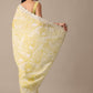 Yellow Printed Satin Ready To Wear Saree With Embroidered Detail And Stitched Blouse Piece