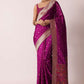 Purple Banarasi Silk Handloom Saree With Woven Motifs And Unstitched Blouse Piece