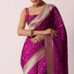 Purple Banarasi Silk Handloom Saree With Woven Motifs And Unstitched Blouse Piece