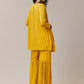 Yellow Chinon Zardozi Work Top and Sharara Set